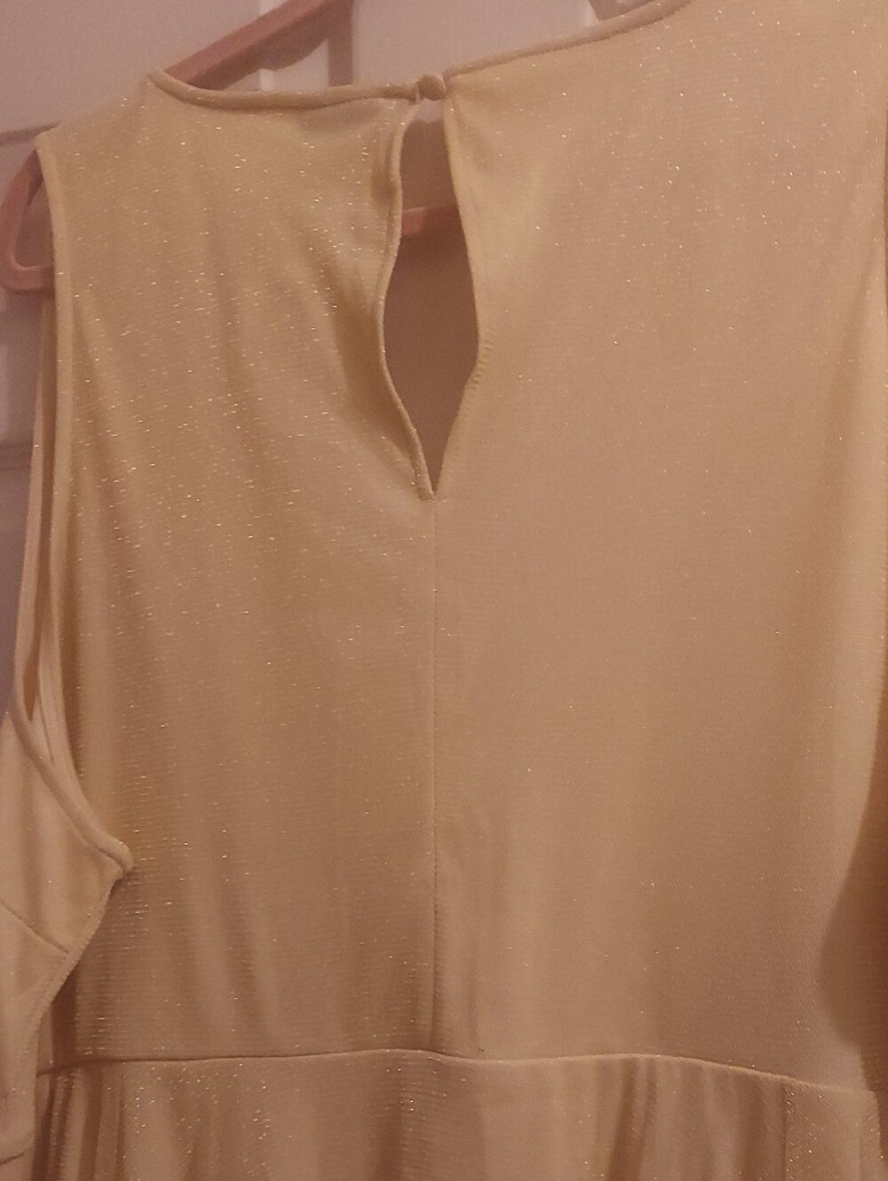 torrid Pale Gold Sleeveless Tiered Midi Dress - Picture 6 of 8